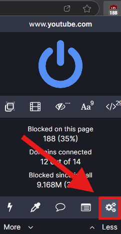 uBlockOrigin Interface