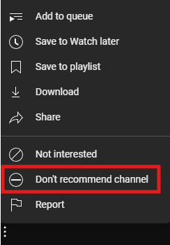 Don't recommend channel button